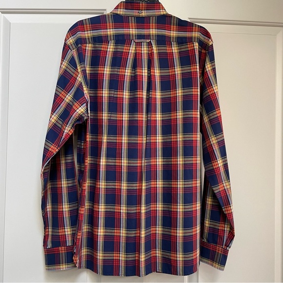 Lands End Men’s Cotton Button Down Plaid Long Sleeve Traditional Fit Shirt - Picture 5 of 9